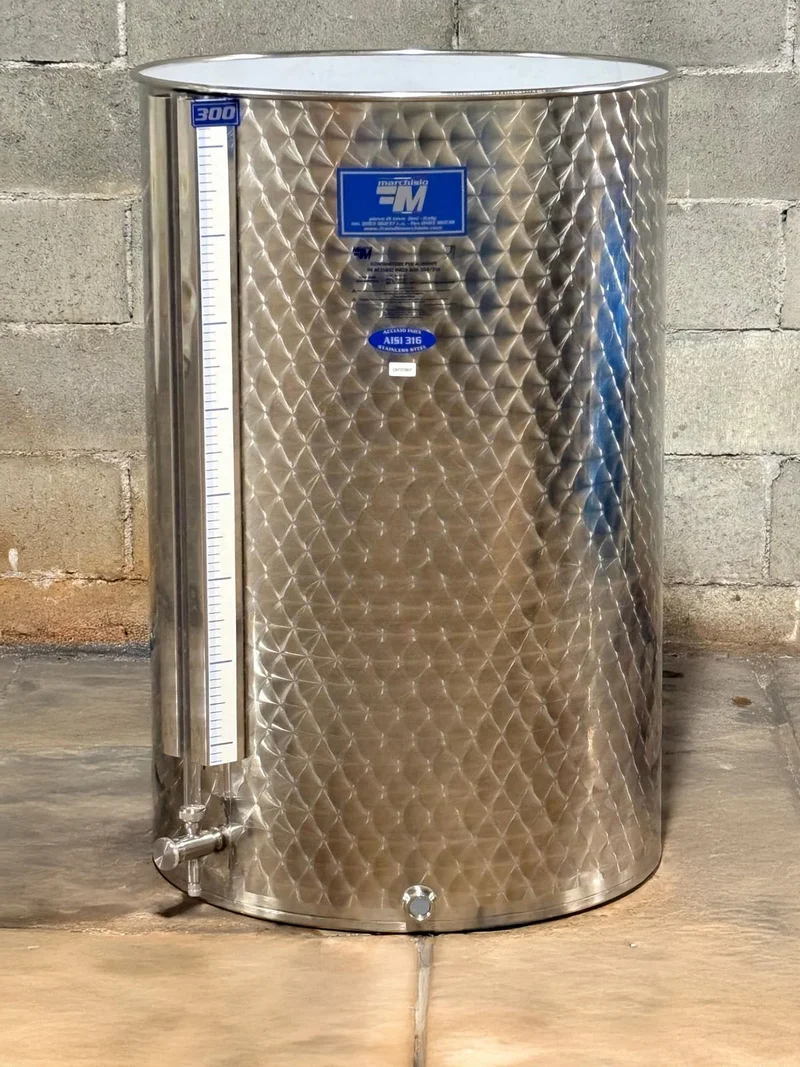 SERBATOIO INOX AISI316 SEMPREPIENO AD ARIA FONDO PIANO 300 LT - OUTLET101