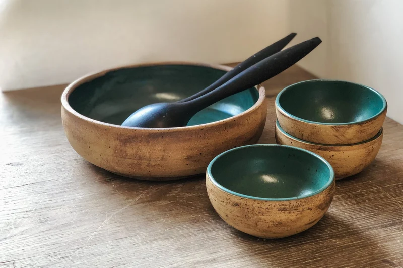 Keramik Salatschüssel Handgemacht