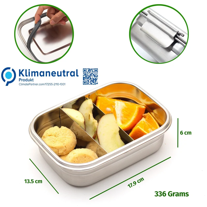 Sotfclip Brotdosen Bundle: 550ml, 780ml und 1260ml mit Trennwänden für Kinder
