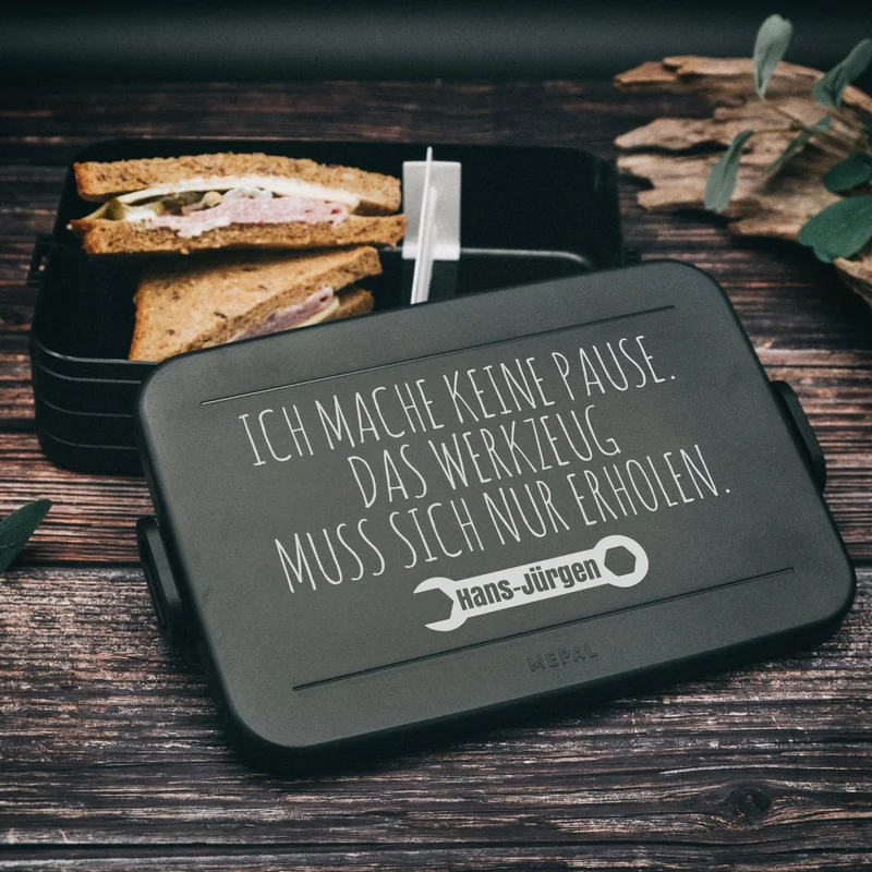 Mepal Brotdose schwarz XXL - Werkzeug Pause