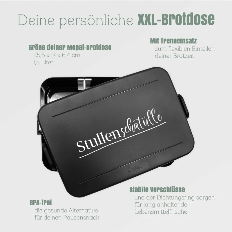 Mepal Brotdose schwarz XXL - Stullenschatulle