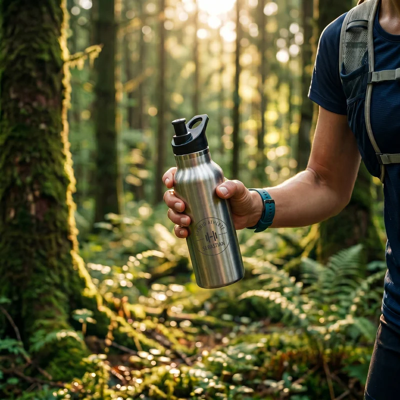 Trinkflasche Edelstahl personalisiert mit Sportverschluss - Fitness