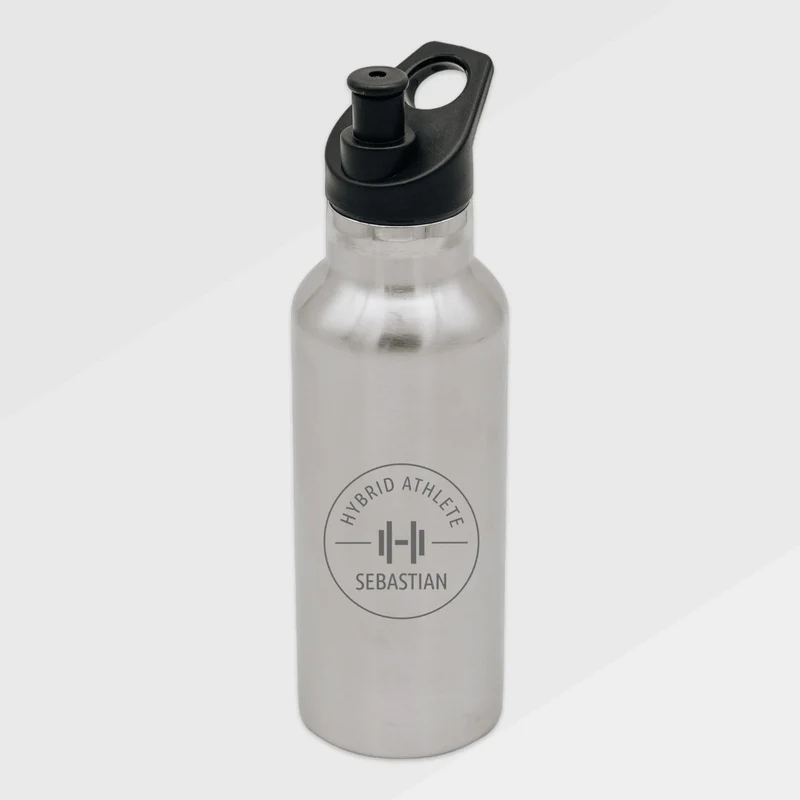 Trinkflasche Edelstahl personalisiert mit Sportverschluss - Fitness