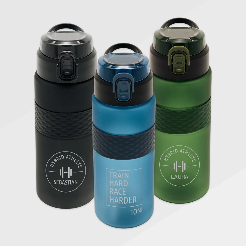 Trinkflasche aus RPET personalisiert - Fitness Motiv