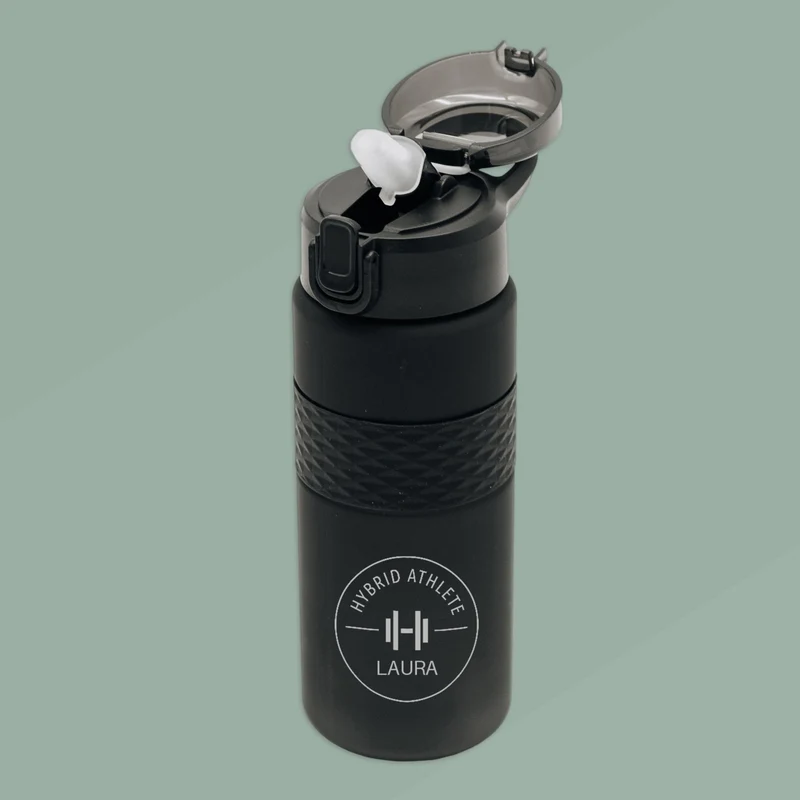 Trinkflasche aus RPET personalisiert - Fitness Motiv