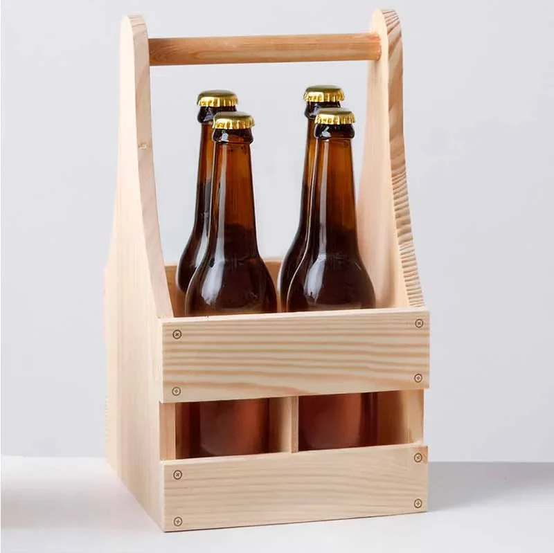 Bierträger aus Holz - für 4 Flaschen