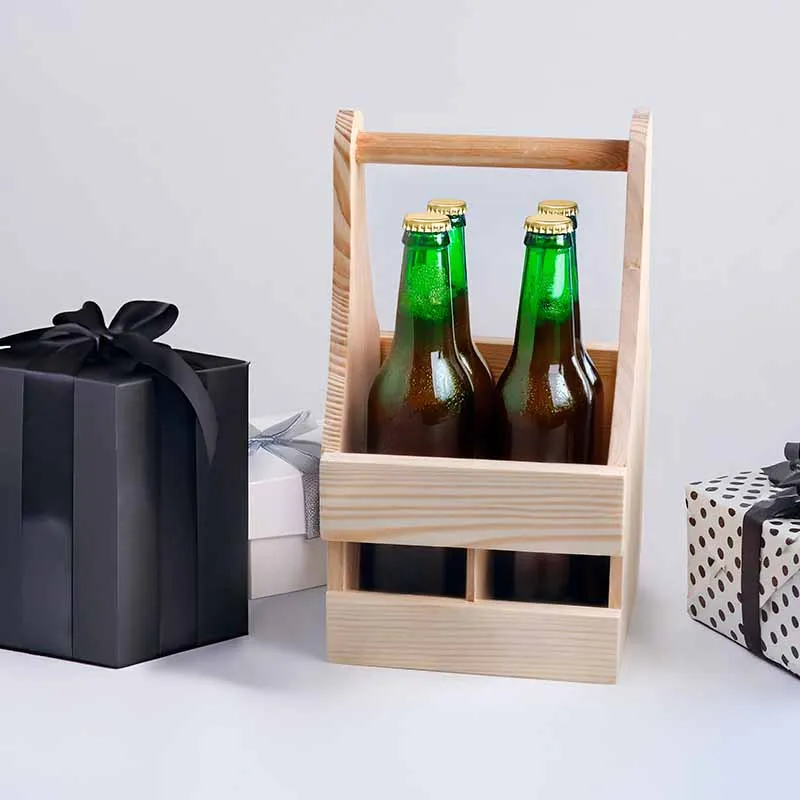 Bierträger aus Holz - für 4 Flaschen