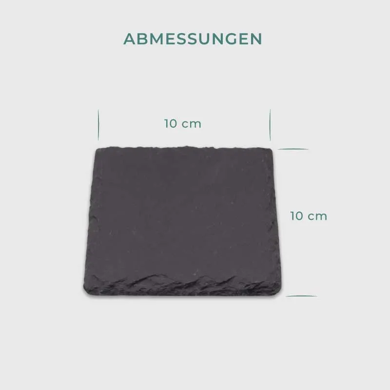 Getränkeuntersetzer aus Schiefer für Bar & Küche - 4er, 8er, 24er Set, quadratisch | Tassen- und Gläseruntersetzer - Geschenk für Familie & Freunde