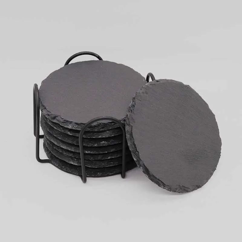 Metallhalter für Schieferuntersetzer - Deko für zu Hause, schwarz | Deko-Zubehör - Halter für Tassenuntersetzer