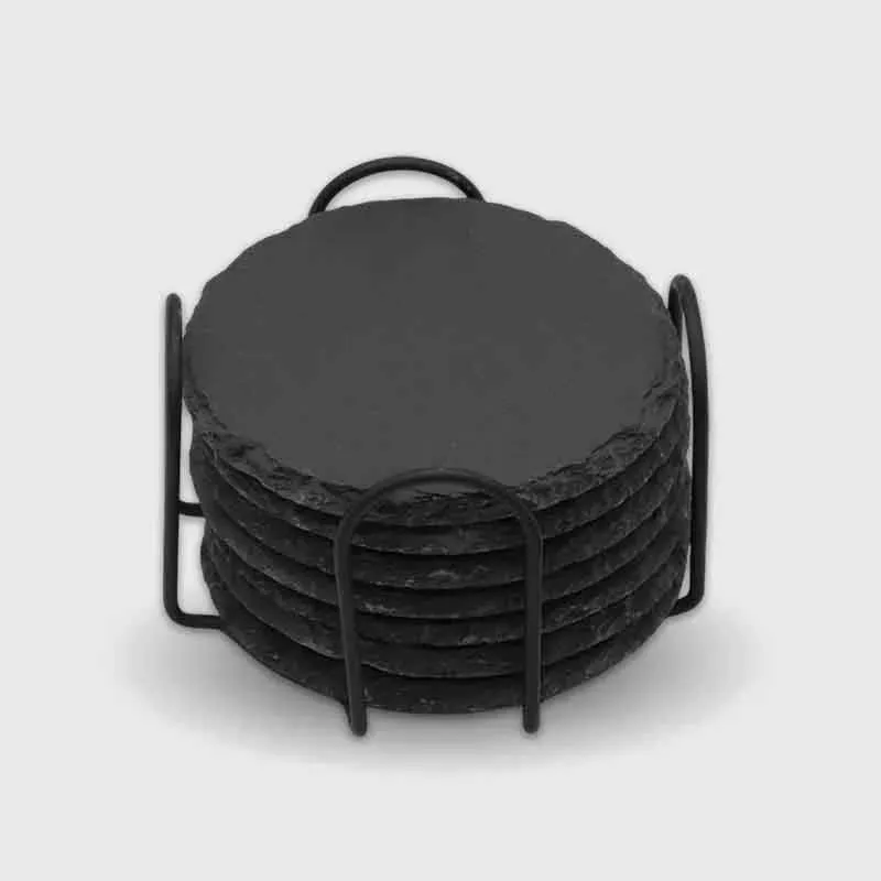Metallhalter für Schieferuntersetzer - Deko für zu Hause, schwarz | Deko-Zubehör - Halter für Tassenuntersetzer