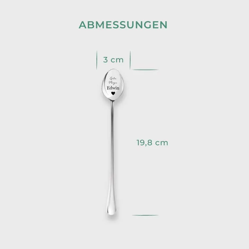 Dessertlöffel mit Gravur zur Hochzeit - 2er‑Set Personalisierte Müslilöffel als Geschenke - Herzen | Edelstahl - Hochzeitsgeschenk für Brautpaare