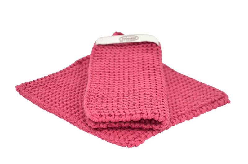Gestrickte Topflappen aus Baumwolle in verschiedenen Farben