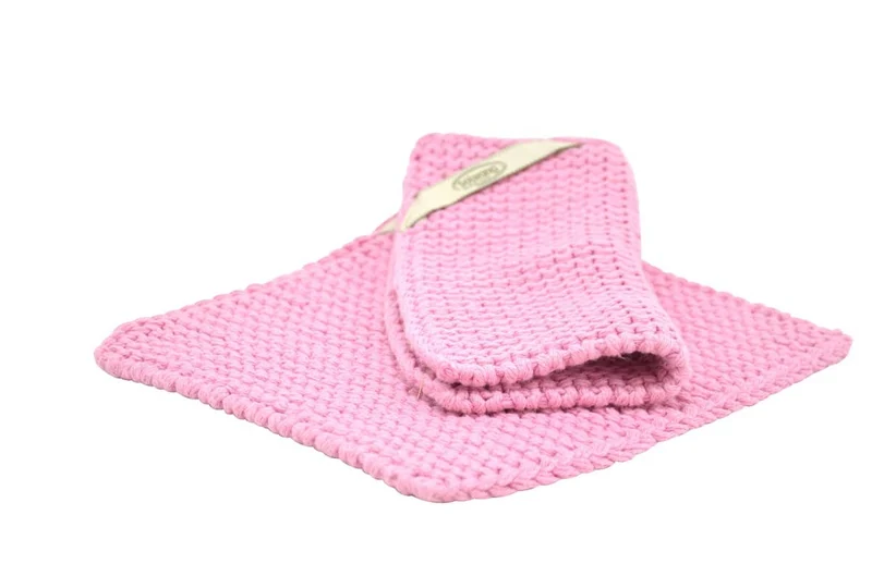 Gestrickte Topflappen aus Baumwolle in verschiedenen Farben