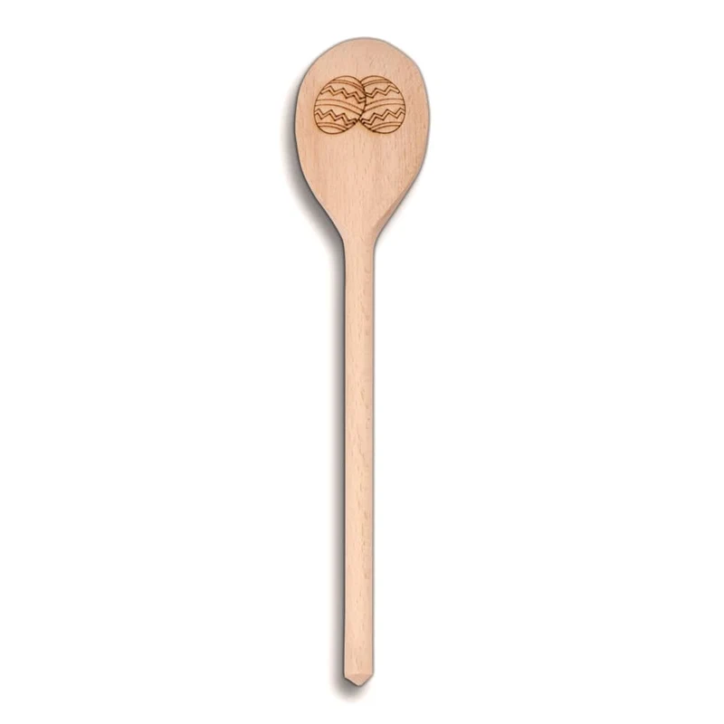 Kochlöffel mit Ostereier Motiv aus Buchenholz