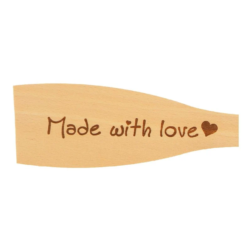 Pfannenwender "Made with love" aus Buchenholz