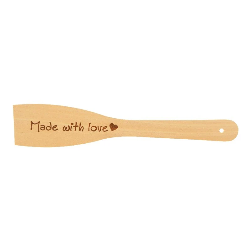 Pfannenwender "Made with love" aus Buchenholz