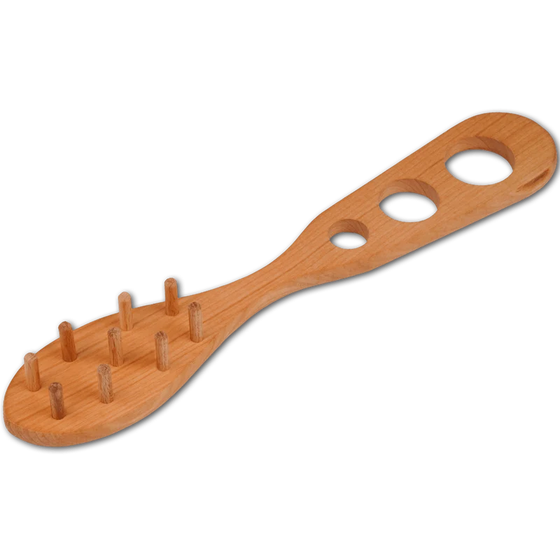 Spaghettilöffel und -Portionierer aus Kirschholz