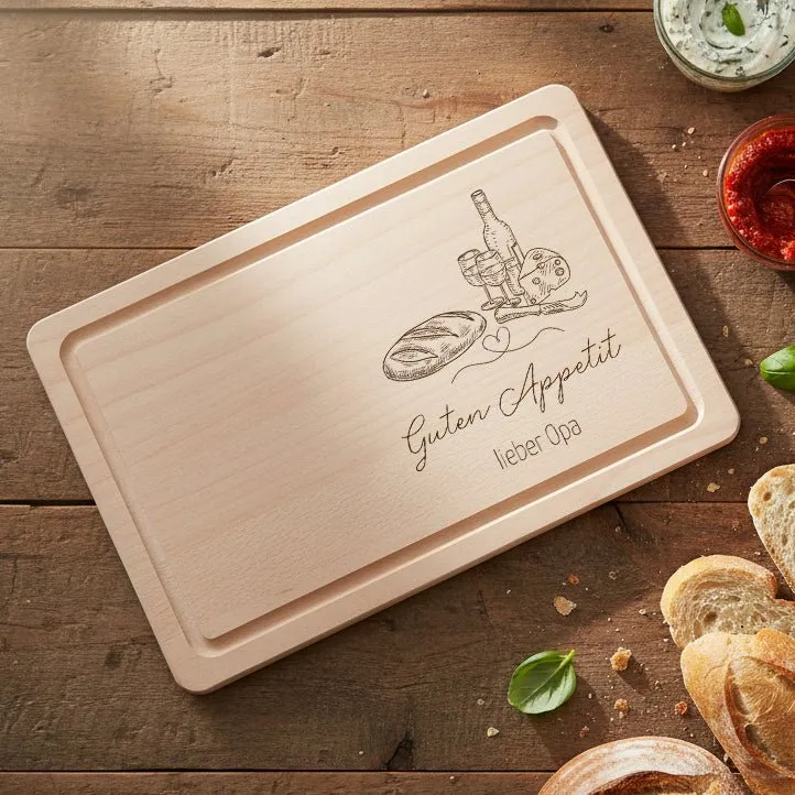 Schneidebrett mit Saftrille - Guten Appetit
