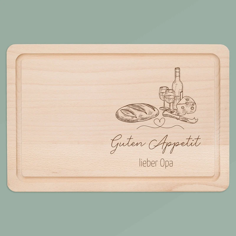 Schneidebrett mit Saftrille - Guten Appetit