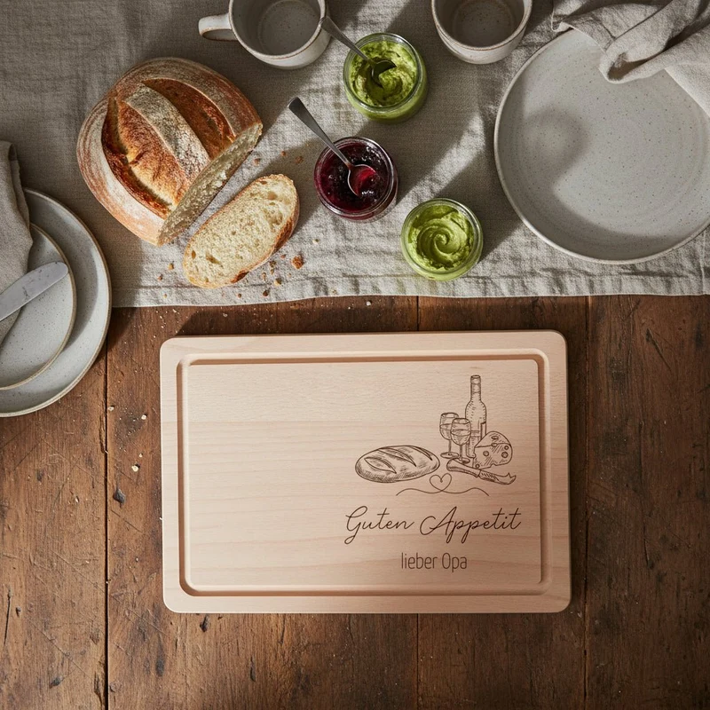 Schneidebrett mit Saftrille - Guten Appetit