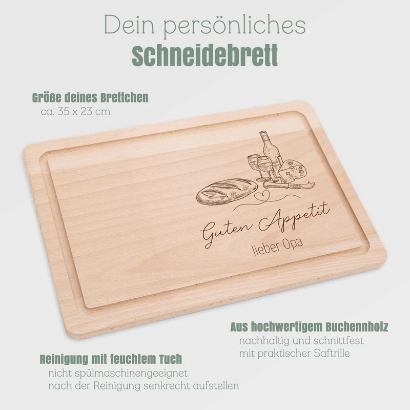 Schneidebrett mit Saftrille - Guten Appetit