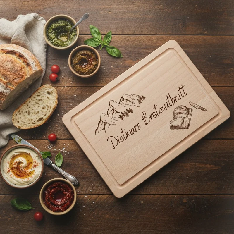 Schneidebrett mit Saftrille - Brotzeitbrett