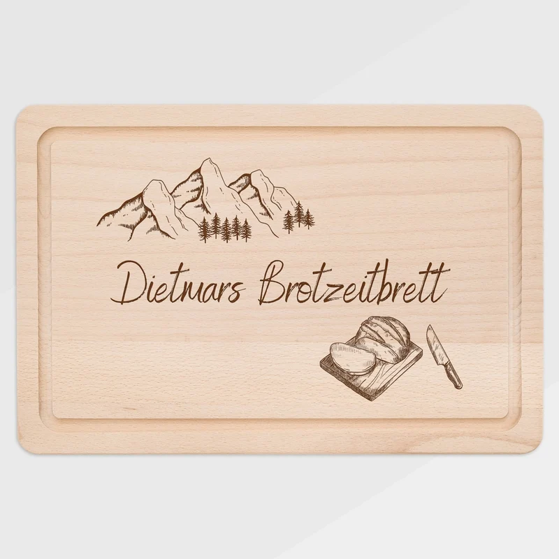 Schneidebrett mit Saftrille - Brotzeitbrett