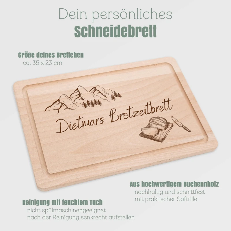 Schneidebrett mit Saftrille - Brotzeitbrett