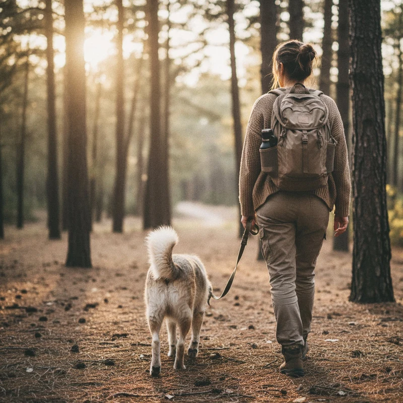 Trinkflasche Buddy klein - Wanderer und Hund
