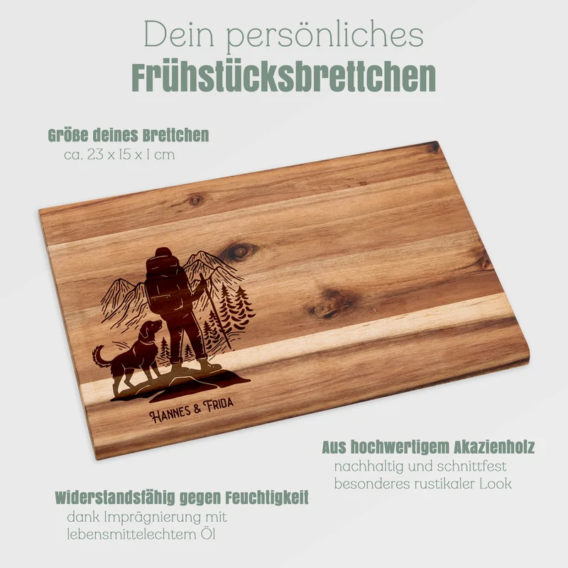 Frühstücksbrett Akazie - Wanderbuddy