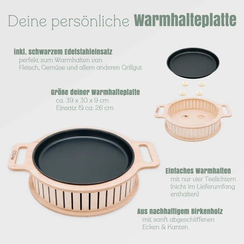 Warmhalteplatte rund - Name