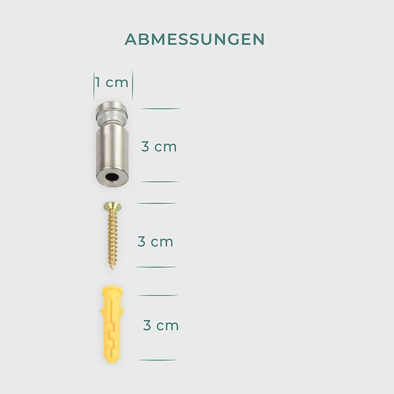 Abstandshalter Wand aus Edelstahl - 4er-Set | 4 Farben - Wand Halter für Türschild