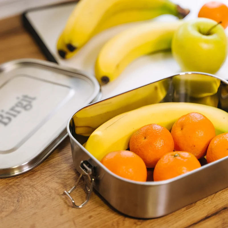 Personalisierte Brotdose mit Namen graviert - 800-1400 ml, Edelstahl Metall mit Fächern, auslaufsicher | Lunchbox mit Trennwand für Kinder, Erwachsene