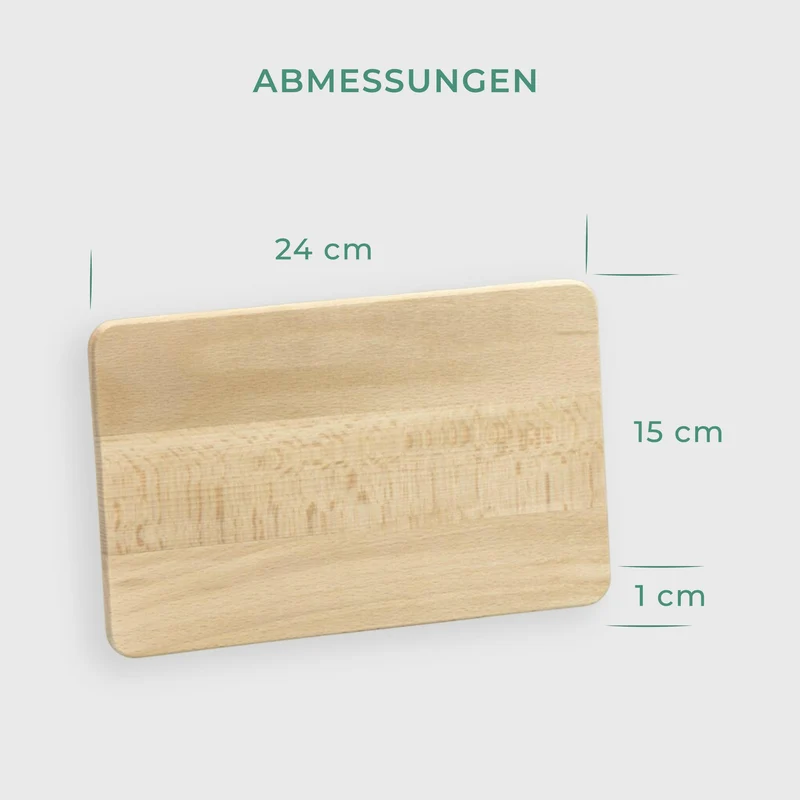 Frühstücksbrettchen aus Holz FSC® - 24 x 15cm, natur - Buche Naturbelassen | Brettchen zum Frühstück, Frühstücksbrett - Holzbrettchen