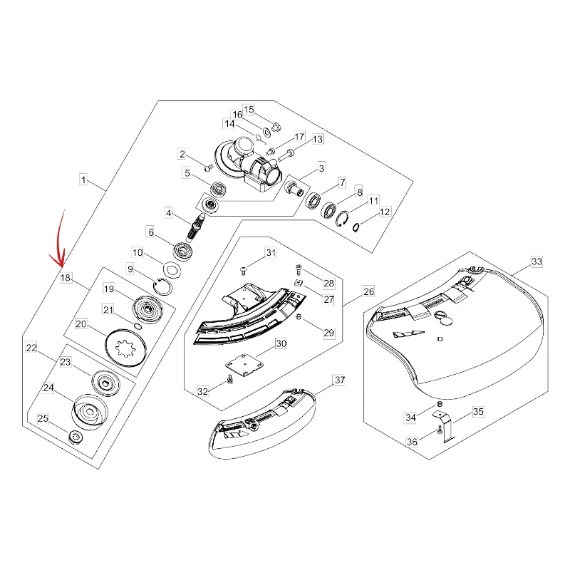 PIASTRINA DI FISSAGGIO COMPLETA DECESPUGLIATORE ECHO SRM 420ES-SRM 267L-RM 3020T