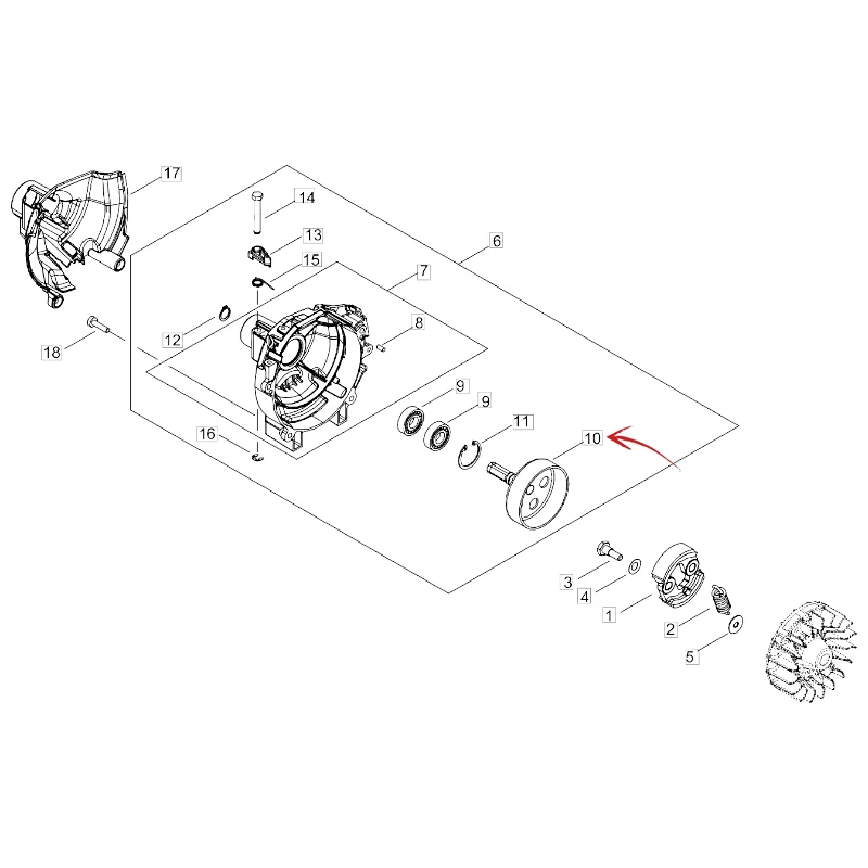 CAMPANA FRIZIONE DECESPUGLIATORE ECHO RM 3020T