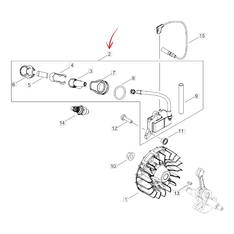 BOBINA COMPLETA ACCENSIONE DECESPUGLIATORE ECHO RM 3020T