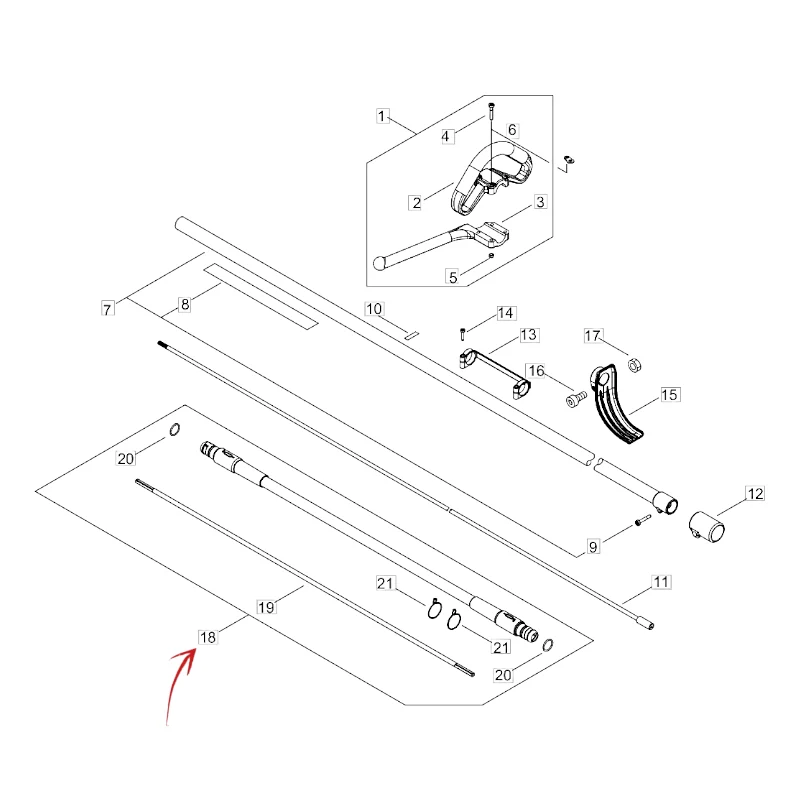 FLESSIBILE COMPLETO DECESPUGLIATORE ECHO RM 3020T