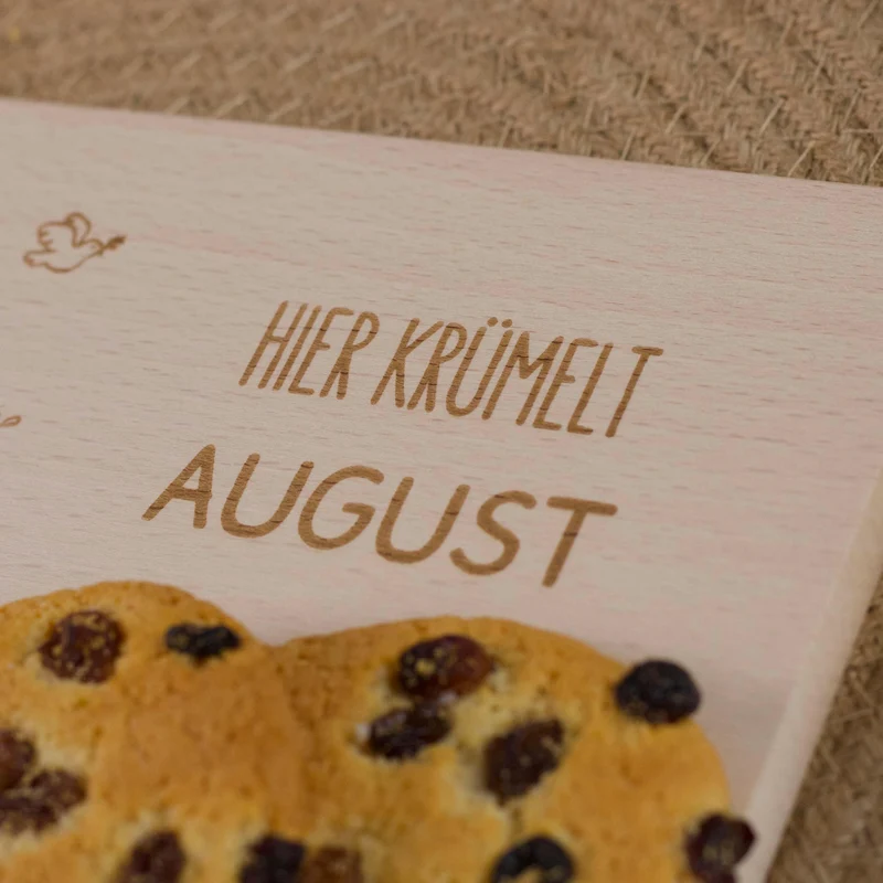 Frühstücksbrettchen für Kinder mit Gravur - Personalisiert mit Namen - Arche Noah | Holz Brettchen, Natur, FSC® - Geschenk zum Geburtstag & Namenstag