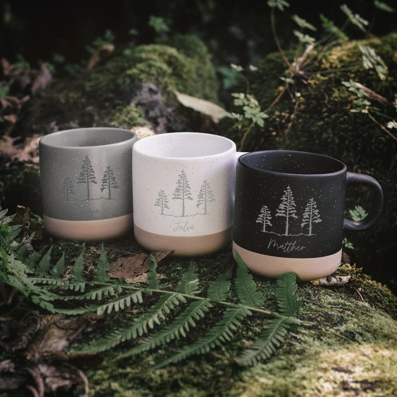 Keramiktasse Steingut - Wald