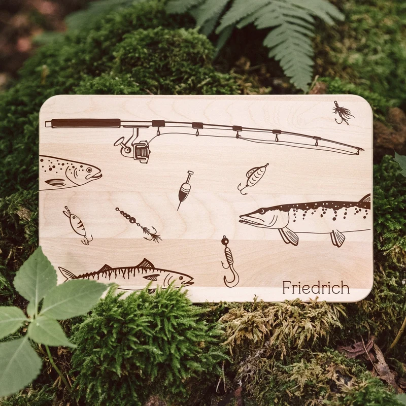 Frühstücksbrett Holz - Angelzubehör