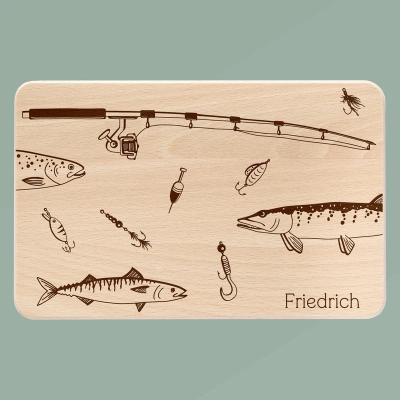 Frühstücksbrett Holz - Angelzubehör