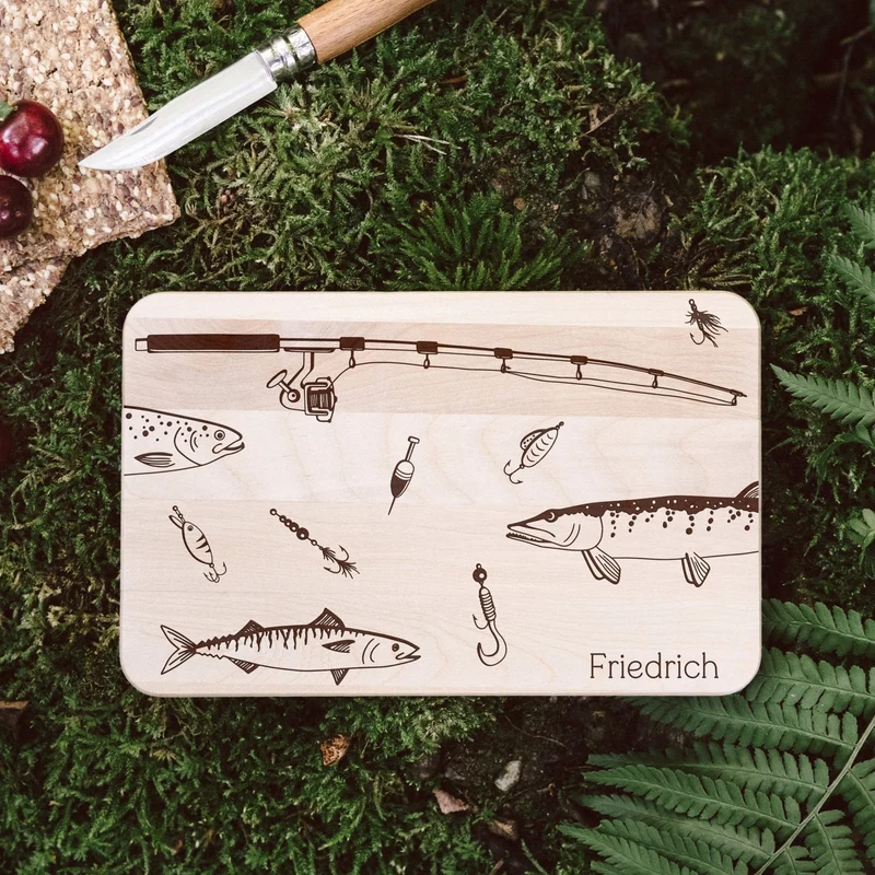 Frühstücksbrett Holz - Angelzubehör