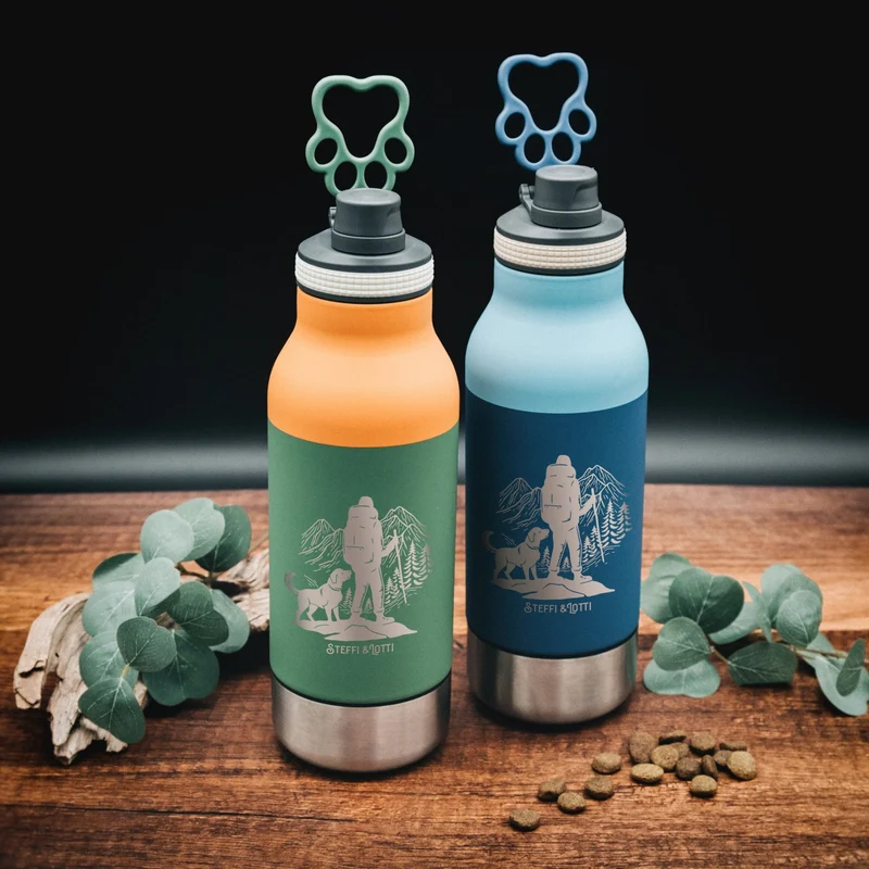 Trinkflasche Buddy - Wanderer mit Hund