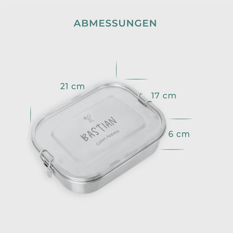Personalisierte Brotdose für Kinder mit Fächern - Brotdose mit Namen & Essen Motiv | Lunchbox mit Trennfächern - Vesperdose für Kindergarten & Schule