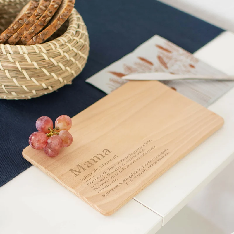 Frühstücksbrettchen aus Holz - Geschenk für Mama | Geschenk für Mutter zum Muttertag, Geburtstag, Namenstag & Weihnachten, ca. 24 x 15 cm
