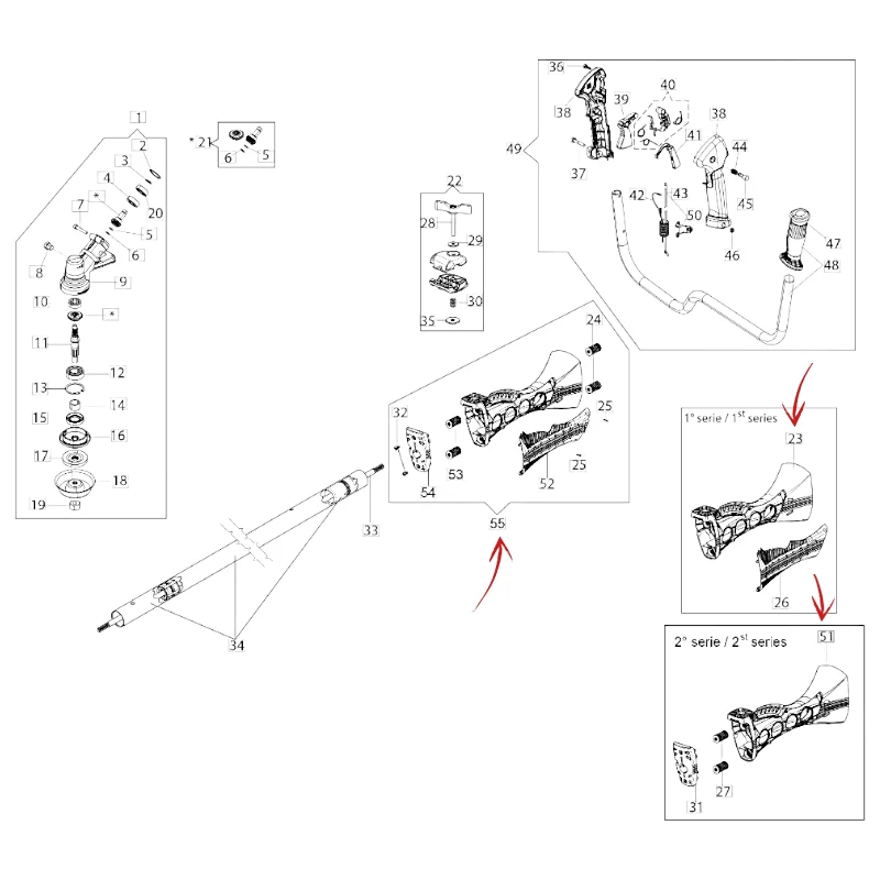 SISTEMA ANTIVIBRANTE COMPLETO DECESPUGLIATORE EFCO DS 4300 T-DS 5500 BOSS