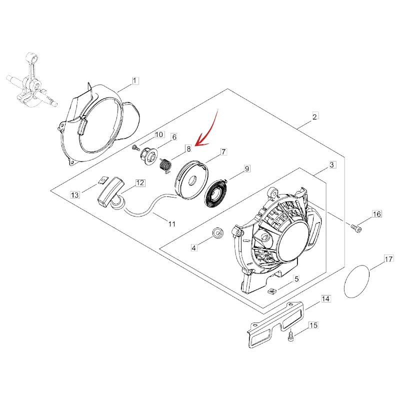 MOLLA INNESTO AVVIAMENTO DECESPUGLIATORE ECHO CLS 520ES-RM 410ES E ALTRI MODELLI