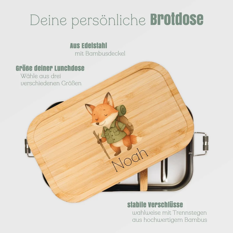 Brotdose Edelstahl - Pfadfinder-Fuchs farbig