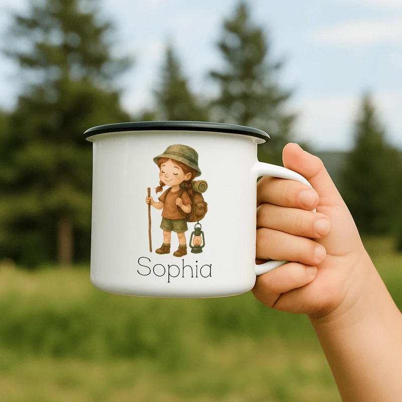 Emaille Tasse - Pfadfinder-Mädchen